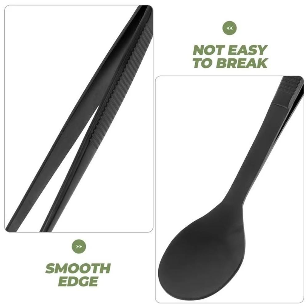 Multi-functional Sauce Spoon Portable Stainless Steel Food Tweezers 2in1 Design Flavor Test Spoon Tweezers Kitchen Utensil