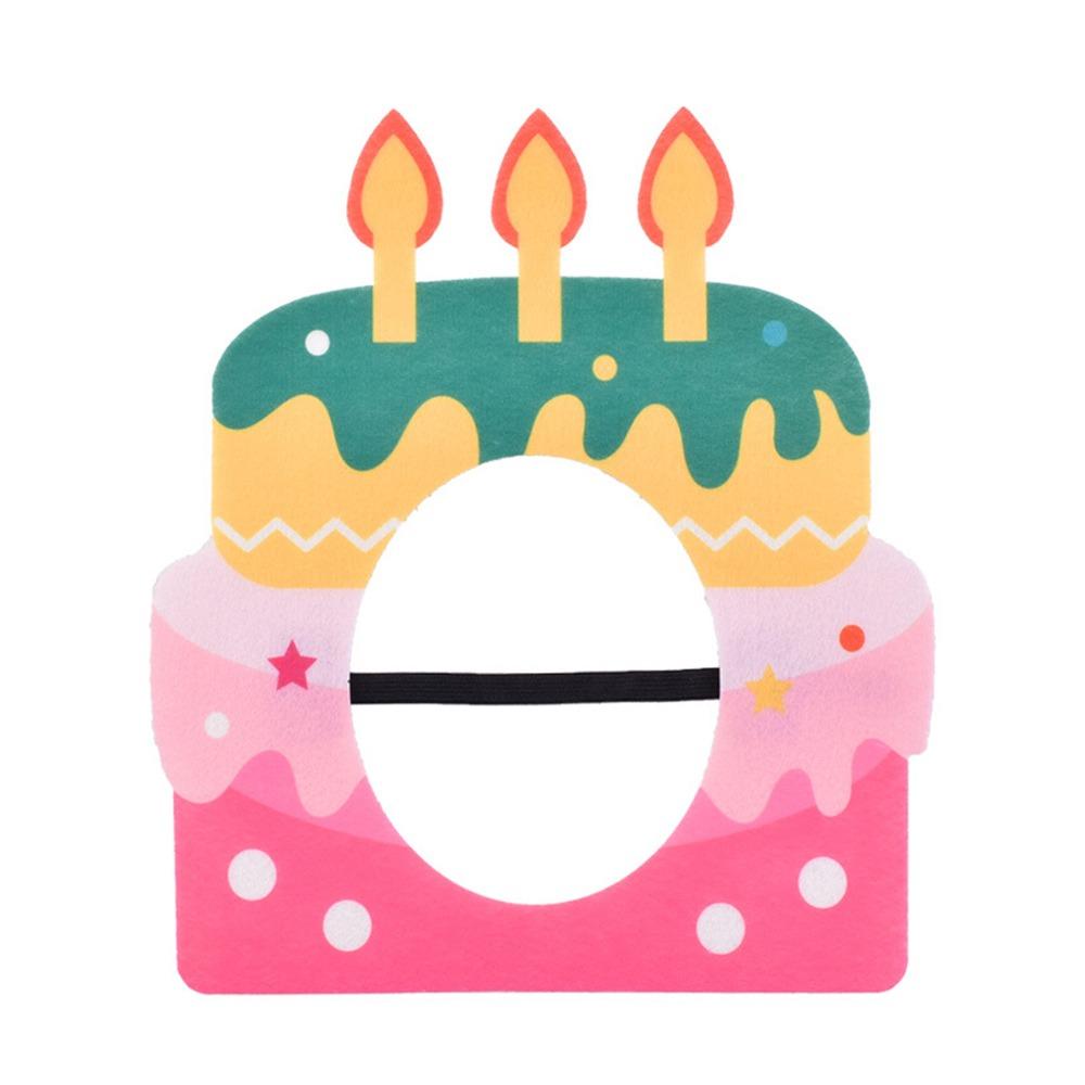 Multicolor Cake Hat Party Cap Cartoon Cake Felt Cake Decoration Mask Birthday Cake Style Photo Props Party Photo Props