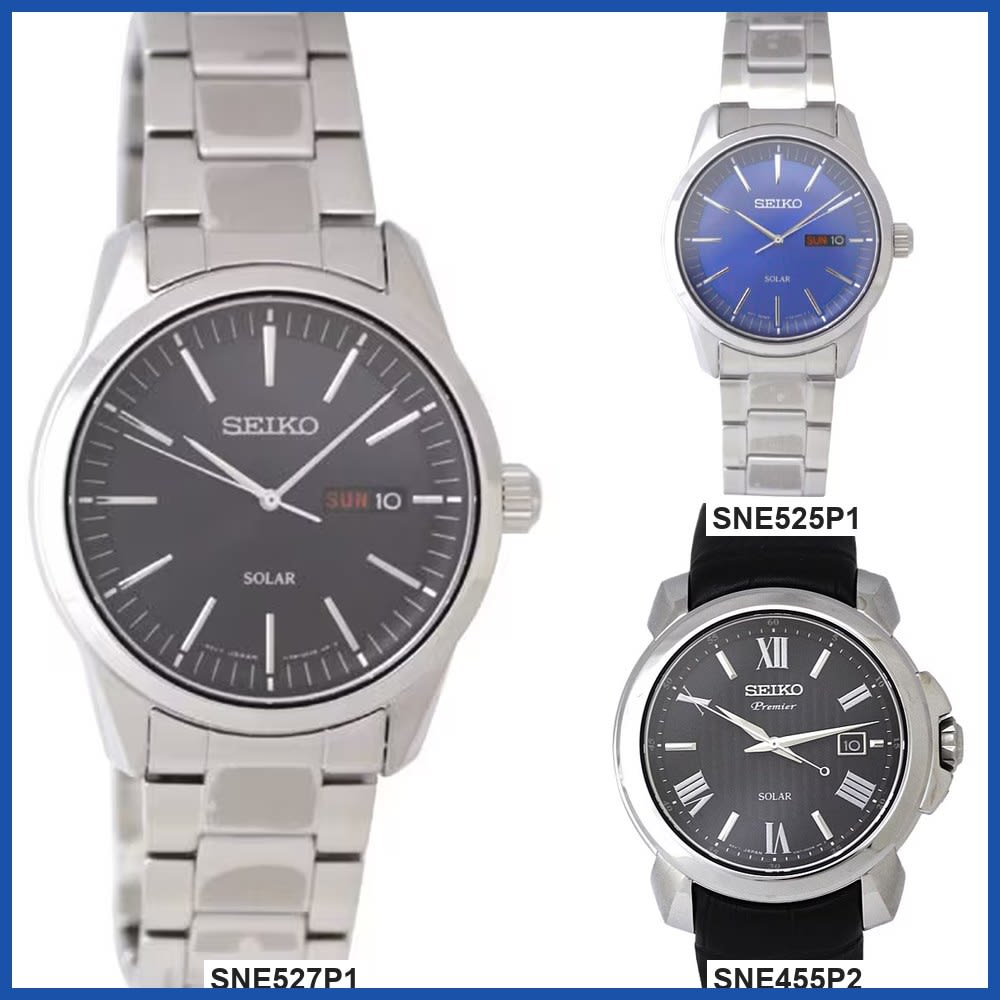 Seiko Import SNE Series Unisex Wrist Watch SNE455P2 SNE525P1 SNE527P1 Gift Casual Business Sports Student