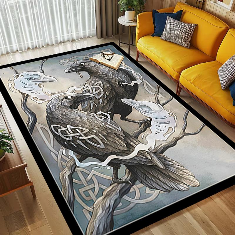 Celtic Raven Living Room Nonslip Area Rug Soft Carpet For Bedroom Game Playroom Sofa Office Home Decor Doormat Christmas Gift C930228