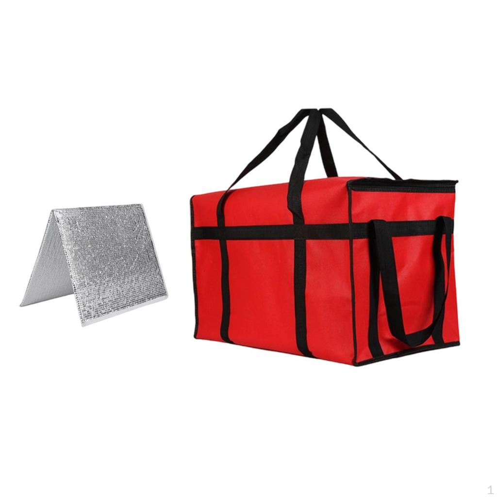 Insulated Food Delivery Bag Lightweight Pizza Warmer Camping Travel Shopping blue