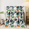 Cartoon Dinosaur and Space Pattern Blanket Flannel blanket for bedroom, living room, sofa, and nap sofas.