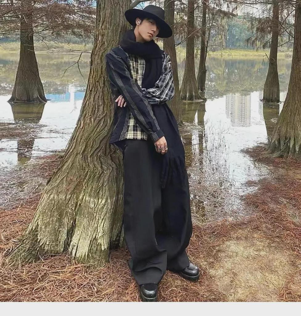 Мужская клетчатая рубашка в стиле ретро с длинным рукавом — американский уличный стиль, вдохновленный японской культурой, идеально подходит для весны и осени.