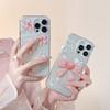Ins Bow Blingbling Shell Cute Love Heart Блестящий розовый чехол для телефона Imd для Iphone 13 12 Pro Max 14 Promax 11 Мягкий силиконовый чехол