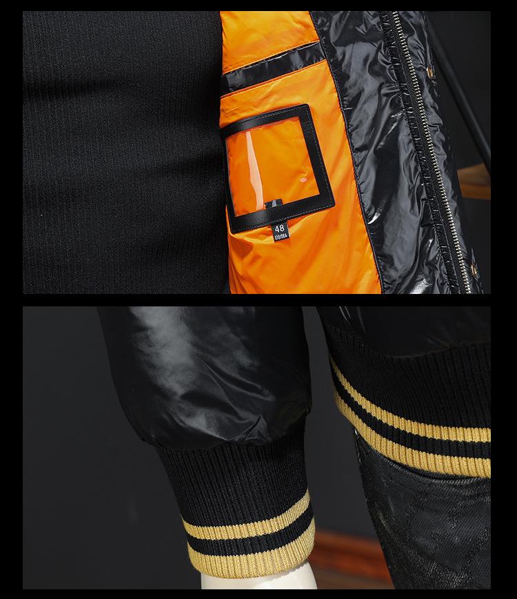 Мужская модная белая пуховая куртка с яркой поверхностью 2025 года - Утепленное и легкое зимнее пальто