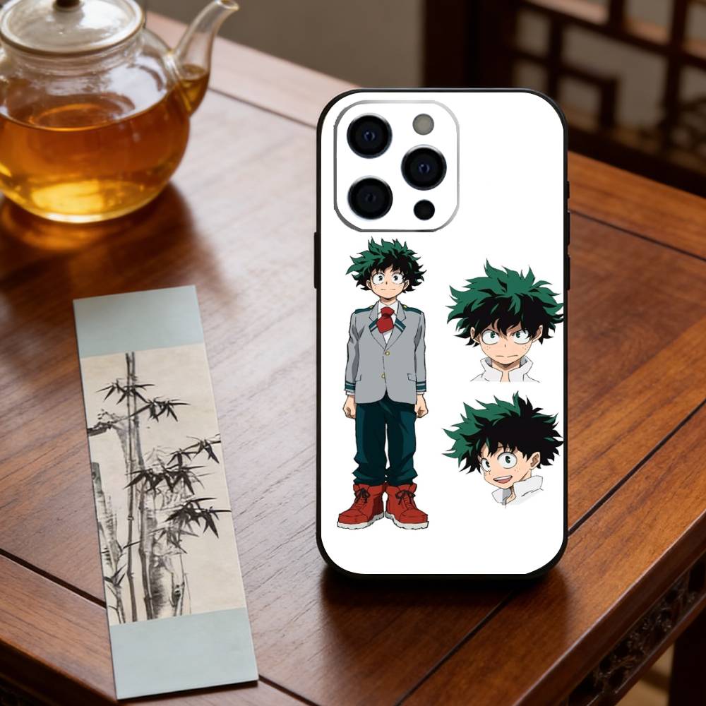 Anime M-My Hero Academia D-Deku Phone Case For iPhone 17,16,15,14,13,12,11 Plus,Pro Max,XS,Soft Silicone Black Cover