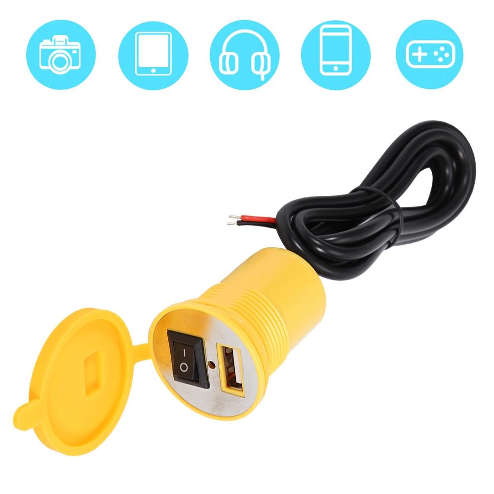 Водонепроницаемый держатель для телефона на руль мотоцикла с USB 12В с (желтый)