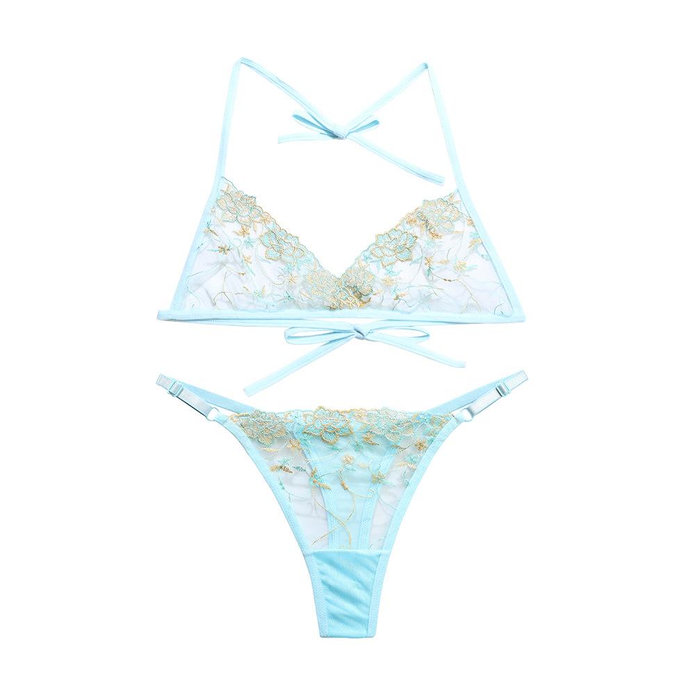 Прозрачный сексуальный соблазнительный бюстгальтер с регулируемым ремнем на вышивке