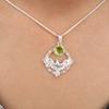Peridot Gemstone 925 Sterling Silver Jewelry Pendant 1.43" For Anniversary Gift CP-38-13