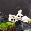 Mini Halloween Miniature Figurine Spider Bat Candle Skull Cartoon Scary Rabbit Statue Micro Landscape Pranky Prop