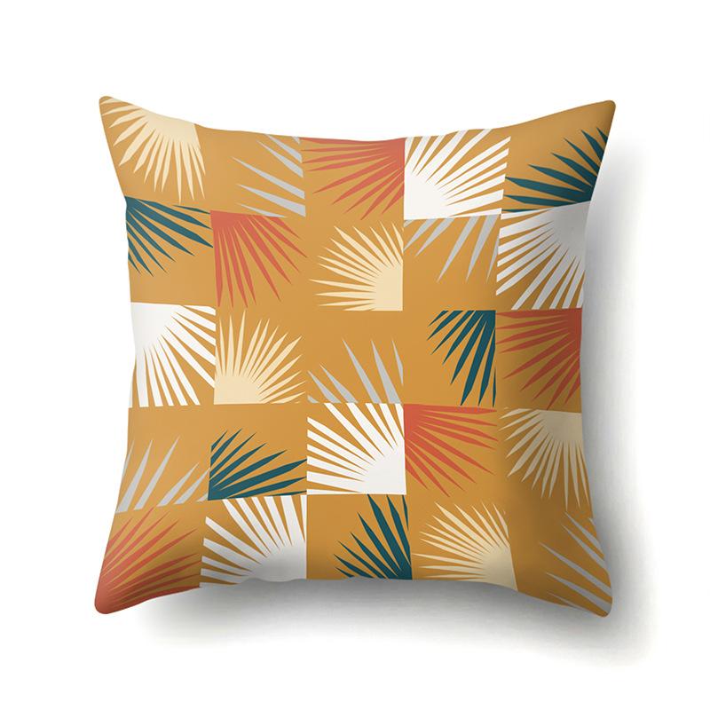 Полиэстеровая наволочка Декоративные цветы Домашнее растение Принт Наволочка Поясничная подушка Чехол на подушку для дивана