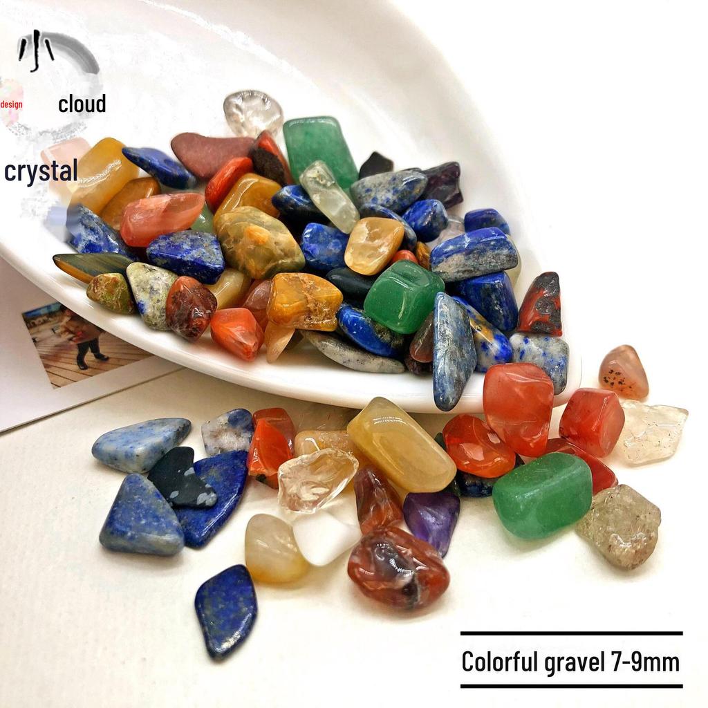 Assorted Crystal Gravels: Citrine, Amethyst, White Crystal, Rose Quartz, Peridot for Buddha Manza Fish Tank