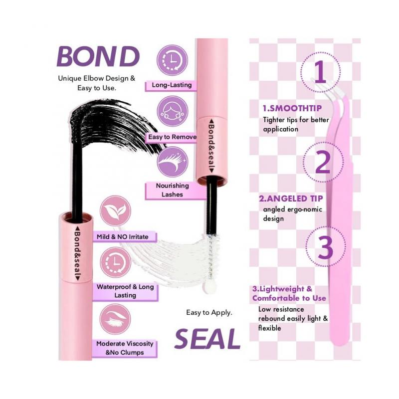 Fluffy Individual Lashes Kit D Curl Cluster Lashes DIY Eyelash Extension Kit 280pcs Thick Volume 60D+80D Lash Clusters Eyelash Extension with Lash