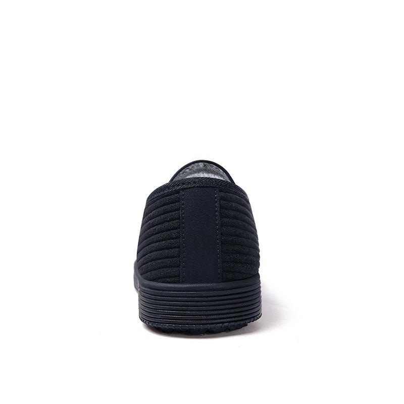 Модные мужские повседневные нескользящие туфли на плоской подошве, мягкие легкие утолщенные лоферы, утепленные удобные хлопковые туфли для зимы, размер 39-44