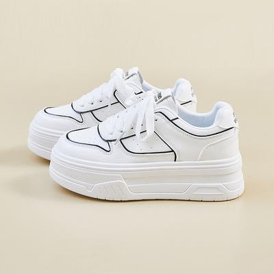 Модная маленькая белая обувь женская летняя новая корейская версия увеличивающая рост повседневная обувь модные универсальные дышащие кроссовки на платформе женские