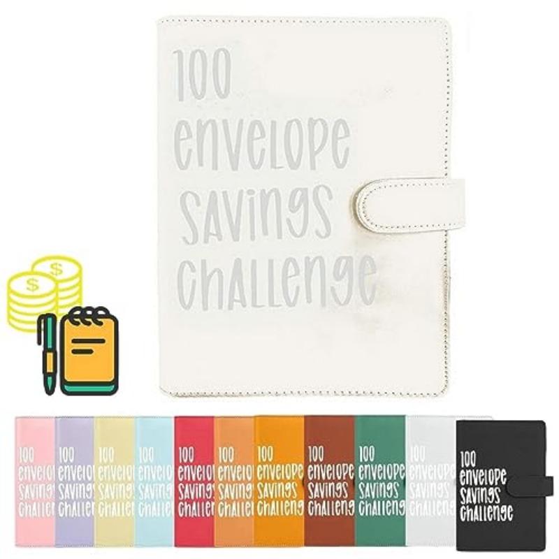 Простой и интересный способ сэкономить 5050 долларов, папка-переплет для бюджетной книги Savings Challenge с конвертами для наличных, книга-планировщик бюджета для составления бюджета, коричневая и черная