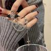 Fashionable Punk Bat Wing Ring Personality Double Finger Ring Jewelry Geometry Ring  Hip-hop