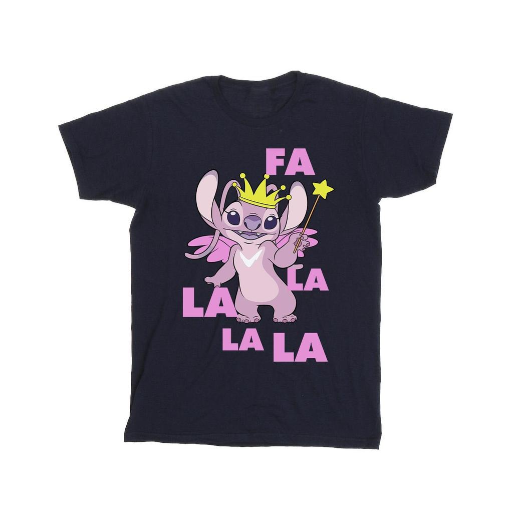 Disney Mens Lilo & Stitch Angel Fa La La T-Shirt