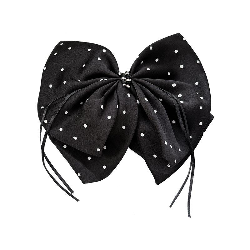 Korean Polka Dot Bow Claw Hair Clip - High-End Cloud Bubble Design for Women