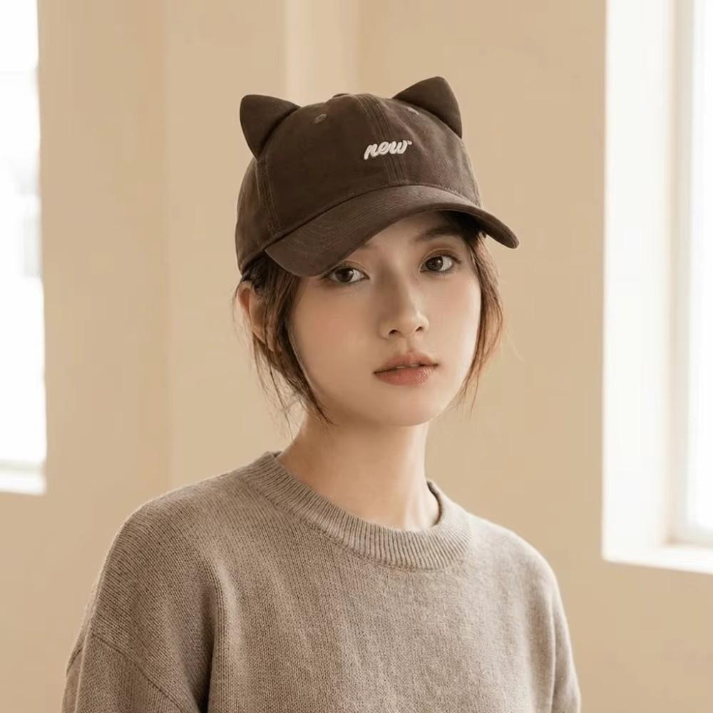 Wide Brim Baseball Cap Embroidered Peaked Cap Casual Wide Brim Visor