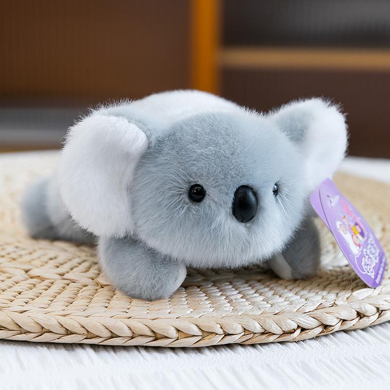 Adorable Three-Pose Animal Figurines: Plush Panda, Raccoon Doll, Desktop Companion