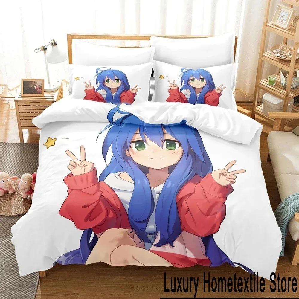 Аниме Konata Izumi Lucky Star Постельное белье Пододеяльник Постельный комплект Одеяло Чехол Наволочка Одеяло King Queen Size Мальчики Взрослые