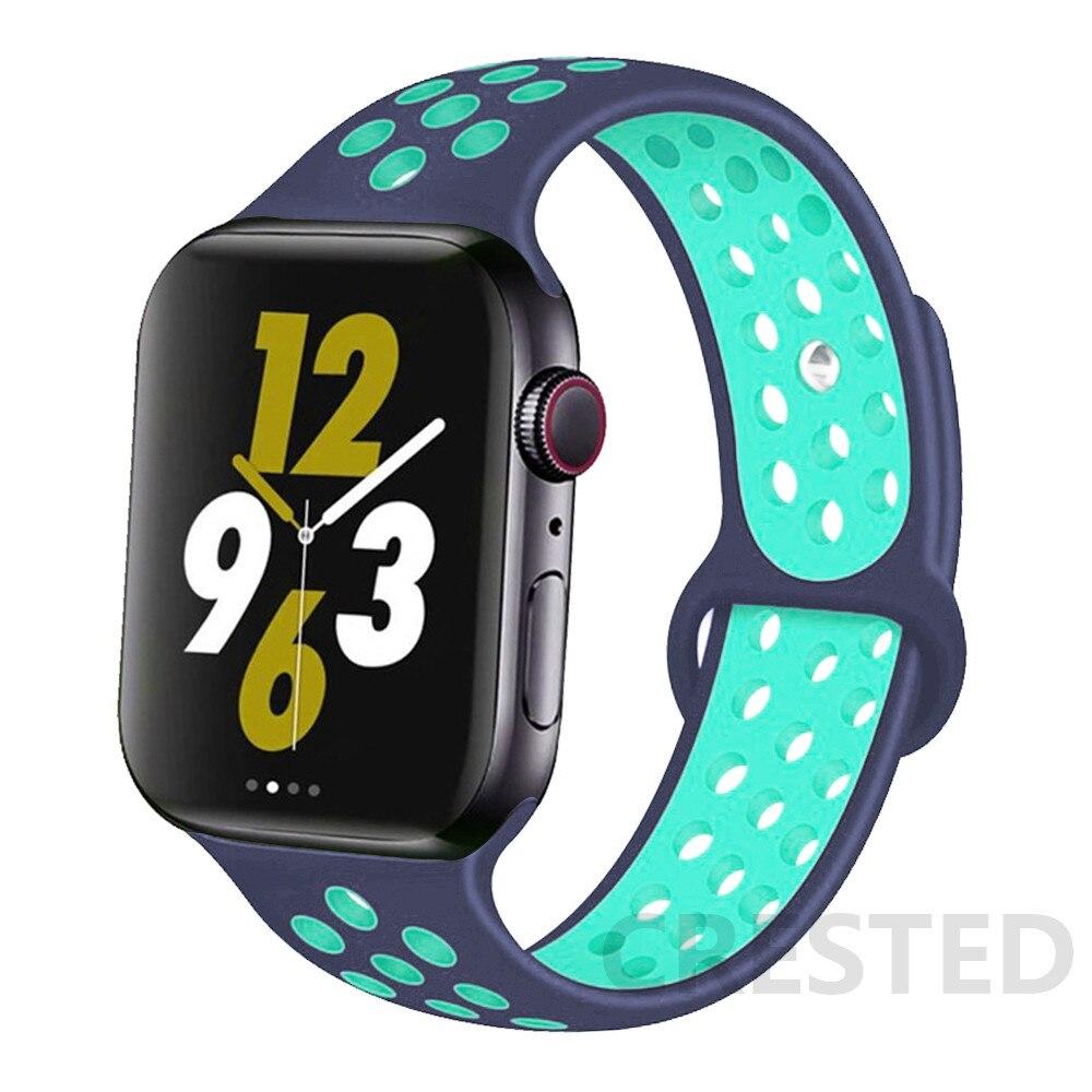 Спортивный силиконовый ремешок для Apple Watch Band 44 мм, 40 мм, 42 мм, 38 мм, 44 мм, дышащий браслет, ремешок для Apple Watch 6 iWatch 5 4 3 se