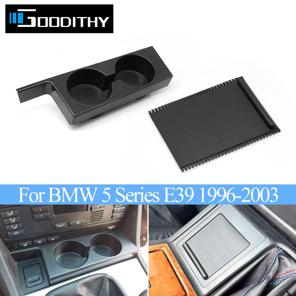 Car Front Central Console Water Drink Cup Holder Roller Blind Cover For BMW 5 Series E39 1996-2003 51168159694 51168159698