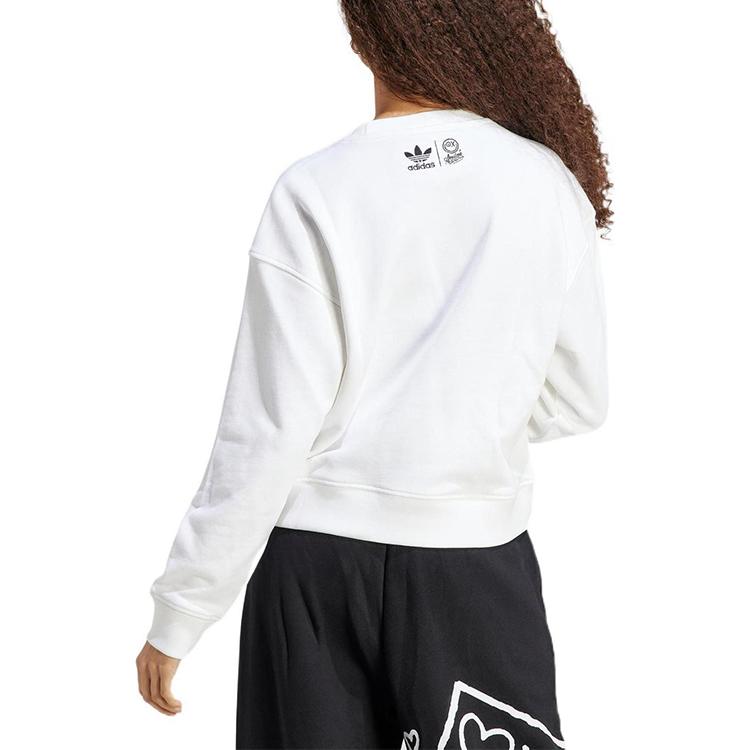 Adidas Originals Sweatshirts Women's White Crew Neck Moderate Regular HY4268