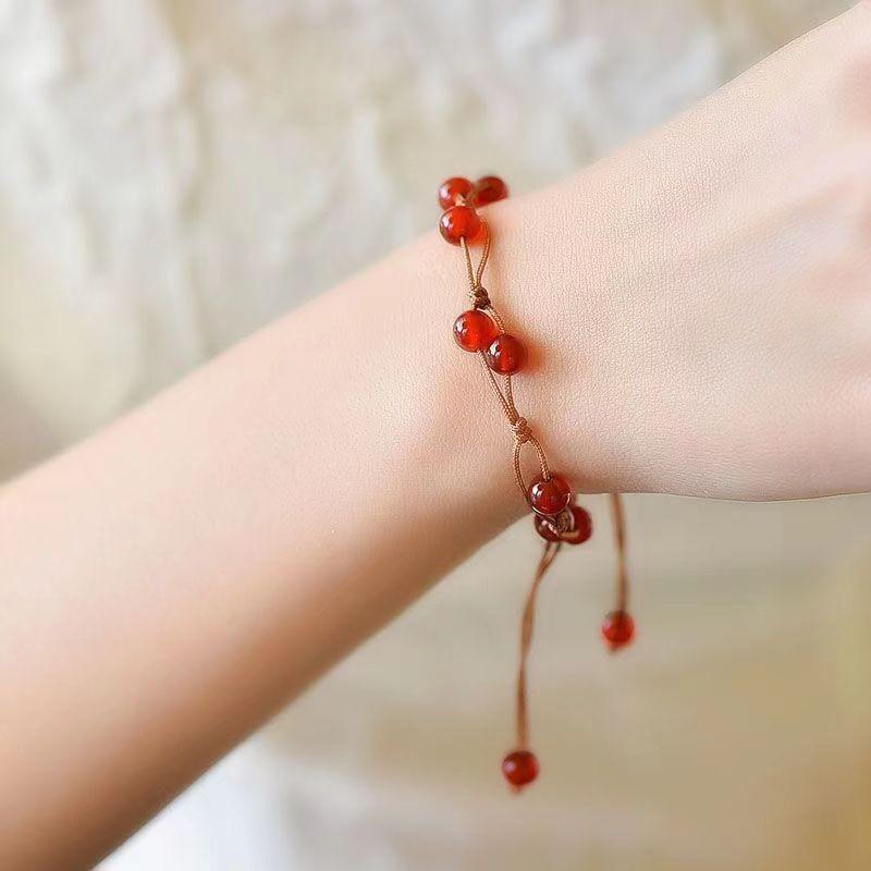 Bohemian style colorful ethnic style hand woven bead bracelet French vacation style adjustable bracelet summer