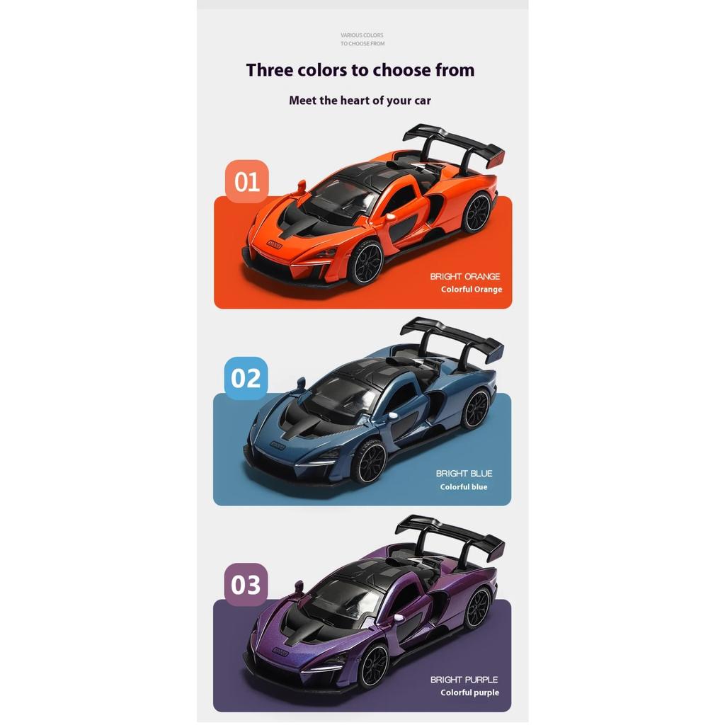 1/32 Модель автомобиля McLaren Senna из сплава Diecasts Металлические игрушечные транспортные средства Модель Симуляция Звук и Свет Коллекция Подарки на День Рождения для Детей