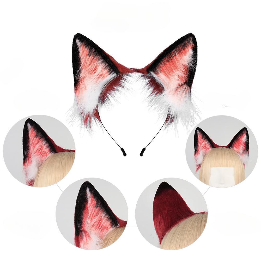 Anime Character Cosplay Handmade Cosplay Animal Ear Animal Set Props Zootopia Nick Fox Ear Headband Fox Tail Accessory