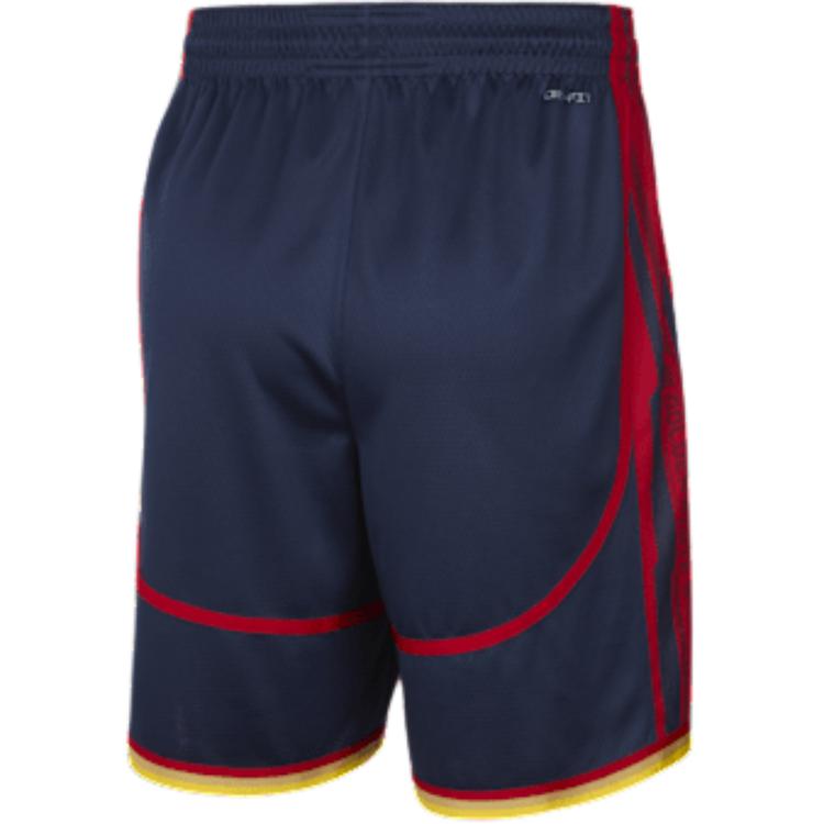 Nike Golden State Warriors Striped Logo Print Elastic Casual Shorts Men Shorts Navy-Blue FQ4406-419