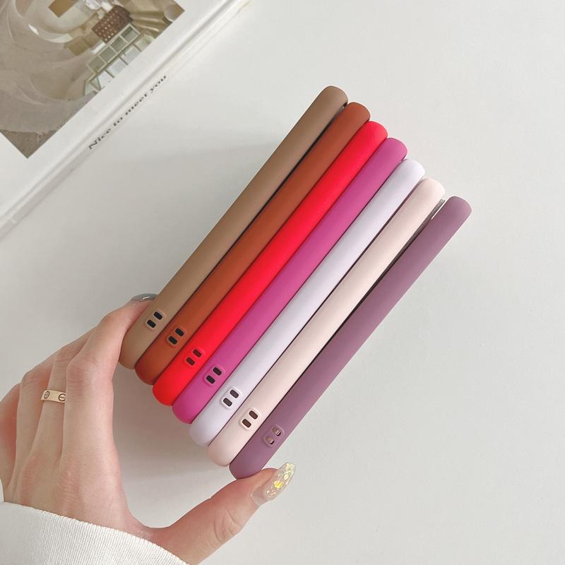 Candy Color Soft Liquid Silicone Case for Samsung S24 Ultra S23 S22 Plus Shockproof Square Slim Lens Protection Phone Cover Coque