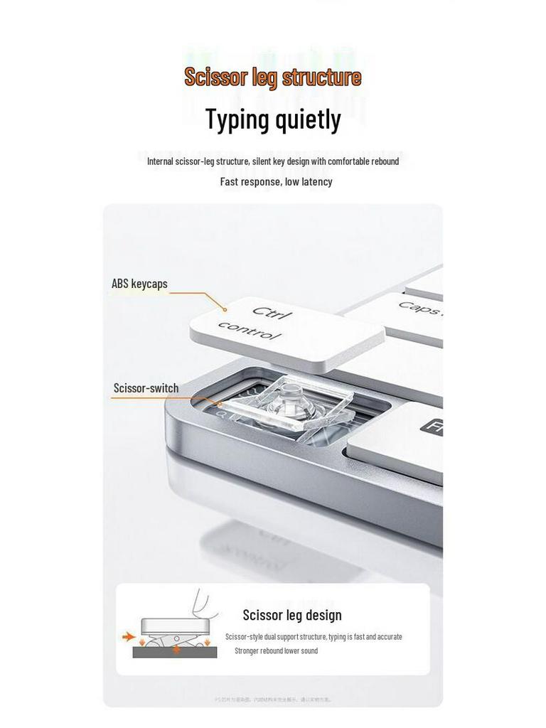 Бесшумная Легкая Беспроводная Bluetooth-клавиатура с Тачпадом для Планшетов и Ноутбуков