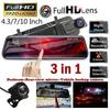10'' Touch Screen 720P/1080P Car DVR Dash Camera Dual Lens Auto Camera Video Recorder Rearview Mirror with 720P Backup Camera