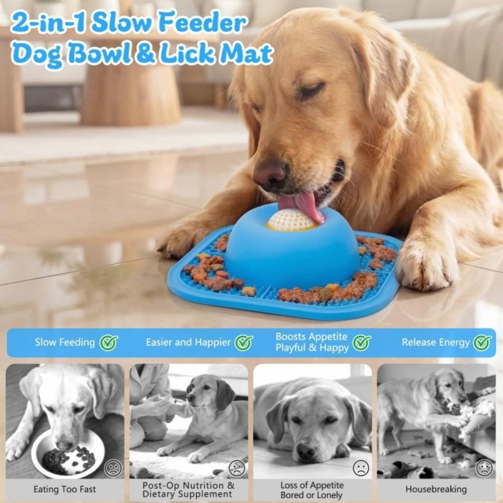 Silicone Dog Licking Bowl Bite Resistant Pet Slow Feeder Pet Feeding Bowl for Cats and Dogs