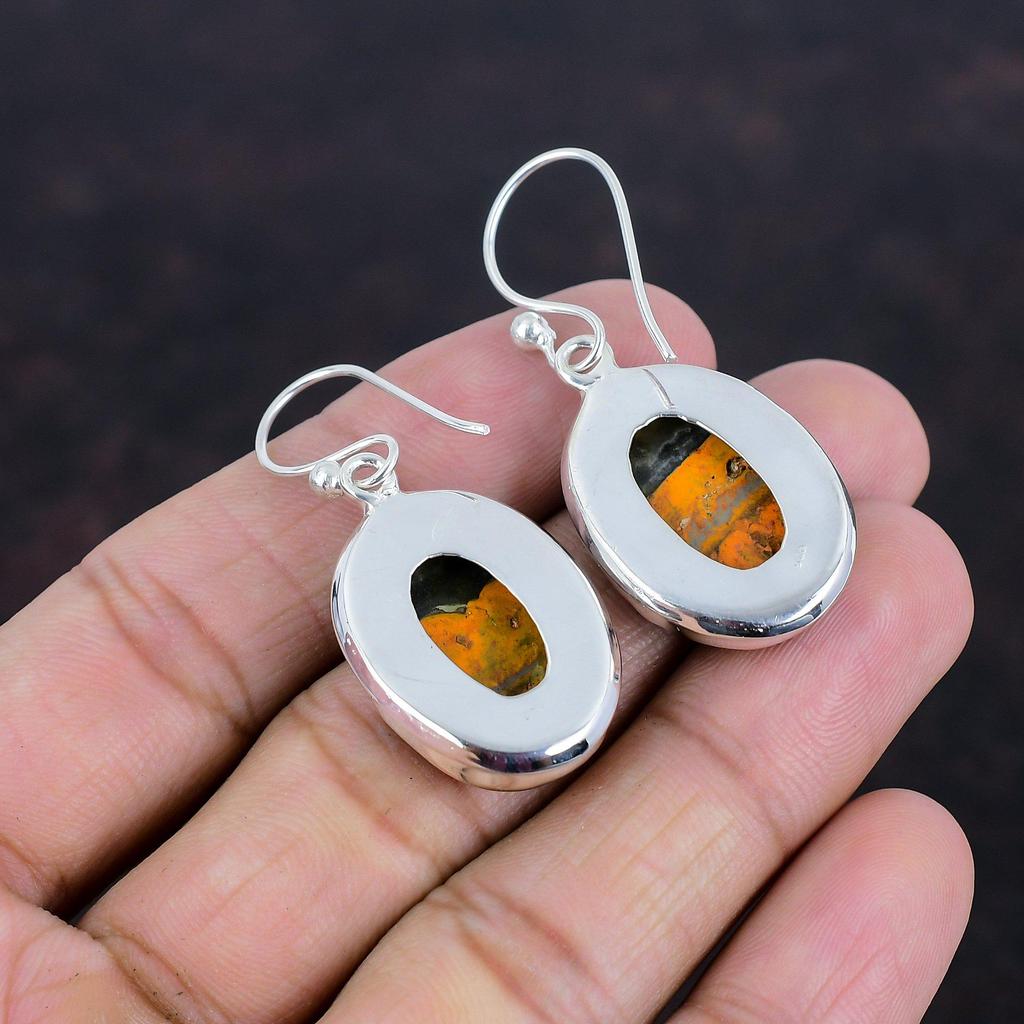 Серьги из яшмы шмеля, драгоценные камни, элегантные ювелирные изделия, серьги из стерлингового серебра 925 пробы, серьги ручной работы, лечебные камни, ювелирные изделия, подарки для мамы