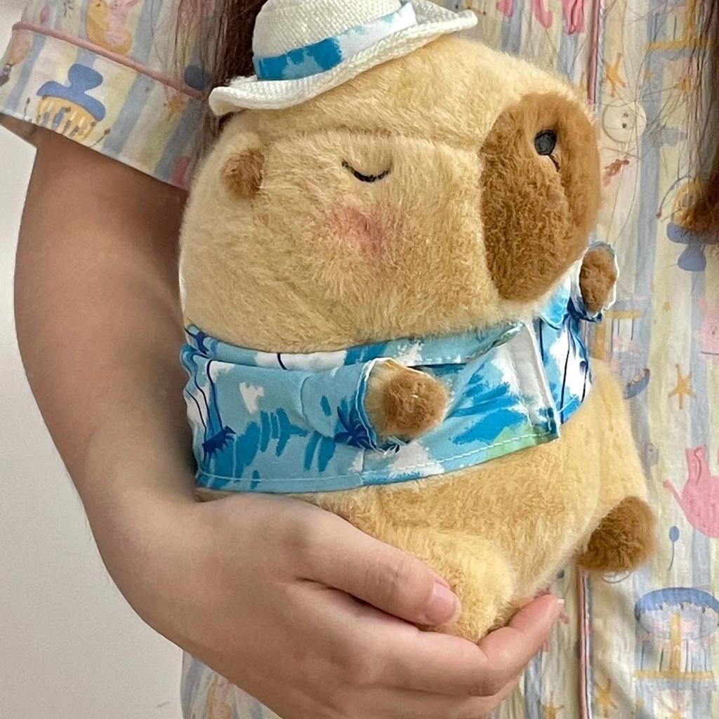 New 21cm Capybara Plush Toy Simulation Capibara Anime Fluffty Toy Cute Animals Beach Style Stuffed Doll Christmas Gifts for Kids