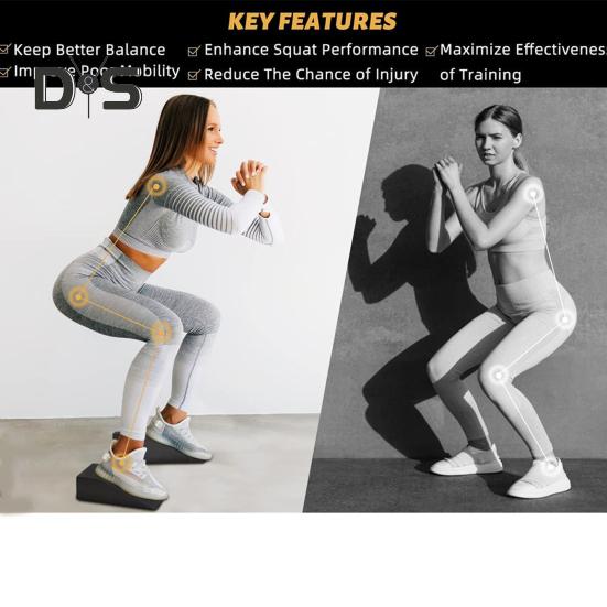 1 комплект глубоких клиновидных блоков для приседаний, растяжка икр, наклонная доска, профессиональная нескользящая доска EVA для фитнеса, тяжелой атлетики, становой тяги, силовых тренировок, каблук приподнят