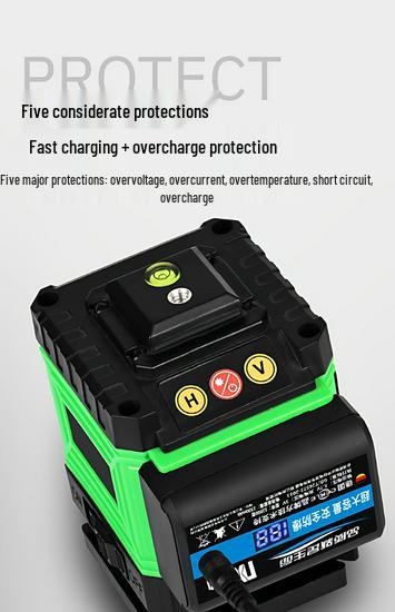 Universal Infrared Laser Level Fast-Charging Lithium Battery with Spirit Level Accessories
