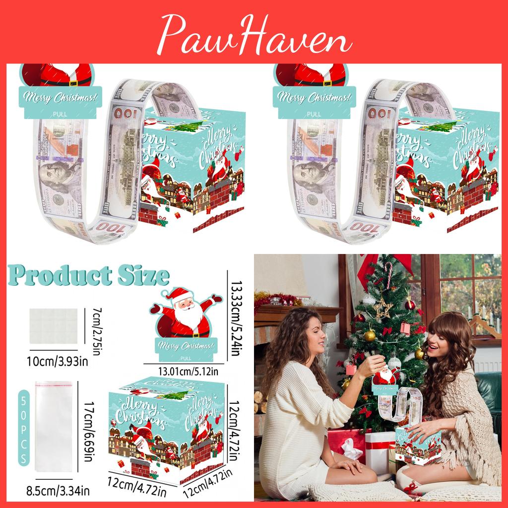 Синяя Санта Рождественская Тематическая Картонная Подарочная Коробка Копилка Для Праздничного Дарения Подарков