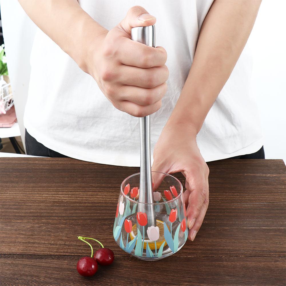 Kitchen Masher Stainless Steel Rod Hammer Cocktail Mixer Stirrer Tool Mojito Muddler Ice Crusher