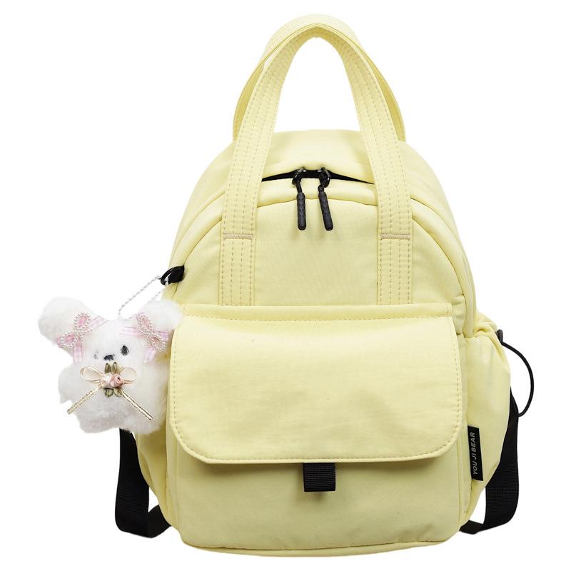 Mori solid color backpack women's 2026 new simple and fashionable student small backpack versatile casual and lightweight mommy bag