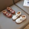 Модная детская обувь Весна Новая детская кожаная обувь Мягкая подошва Детская повседневная обувь Противоскользящая Детская вышитая обувь