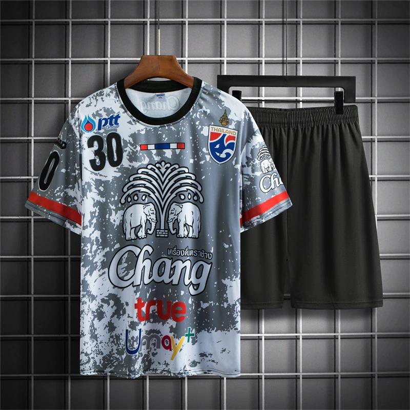Футболка сборной Таиланда по футболу SOCCER NATION TEAM JERSEY SHIRT HOME FAN с принтом, круглый вырез, унисекс, для мужчин и женщин, быстросохнущая, с коротким рукавом, спортивная форма с логотипом слона