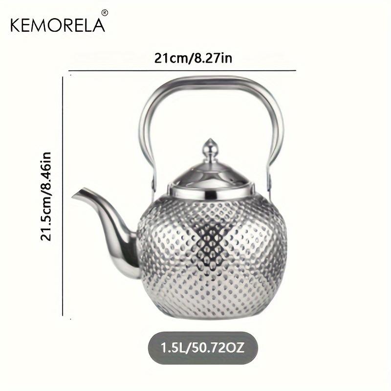 KEMORELA 1 шт. чайник из нержавеющей стали 1,2/1,5/2 л, чайник с фильтром, чайник для отеля, кофейник, индукционная плита, чай