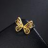 Открытое регулируемое кольцо-бабочка из нержавеющей стали золотого цвета, женские эстетические кольца для пальцев, модные свадебные украшения в стиле Kpop, подарок