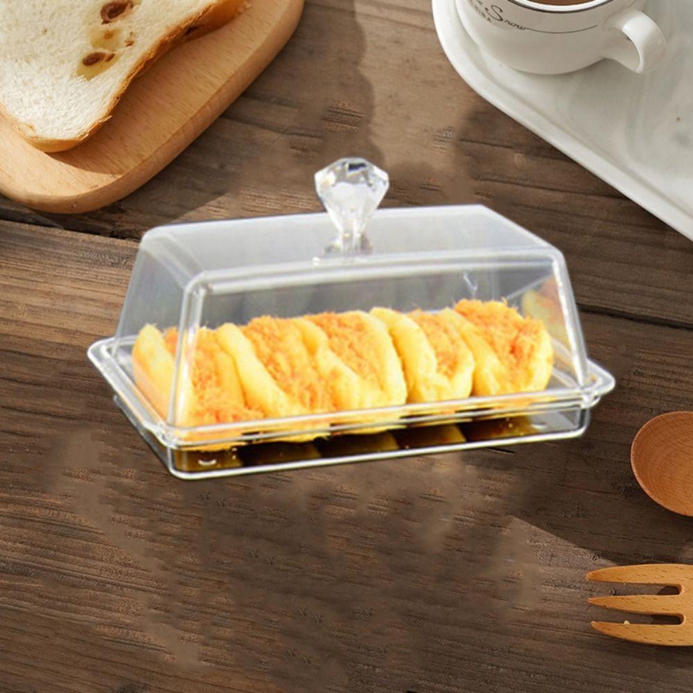 Rectangular Butter Holder Acrylic Butter Keeper Tray Practical Clear Butter Dish Household