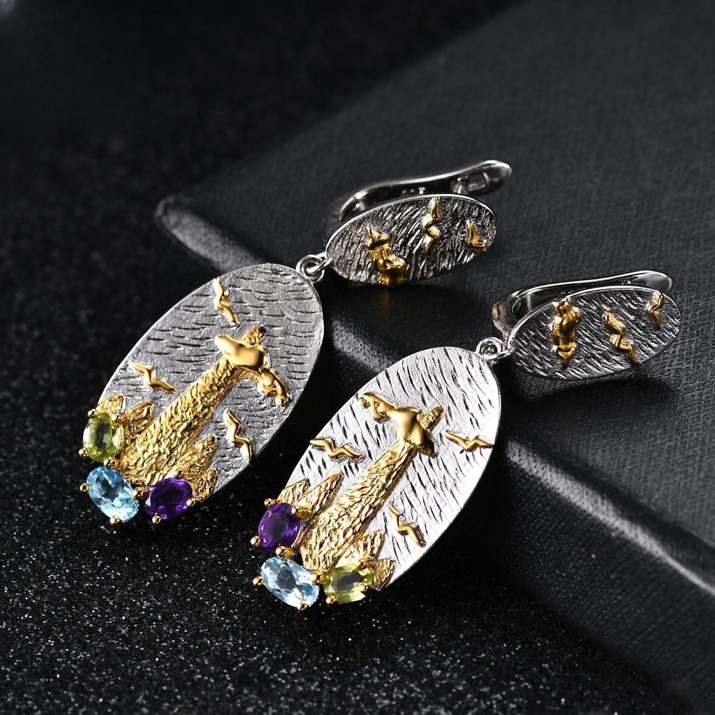 Итальянские ювелирные изделия в стиле ретро, оригинальные дизайнерские серьги s925, серебряные серьги-сокровища натурального цвета